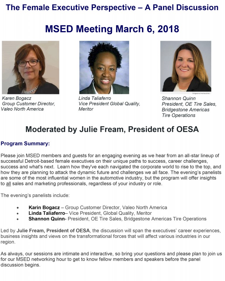 MSED event March 6, 2018